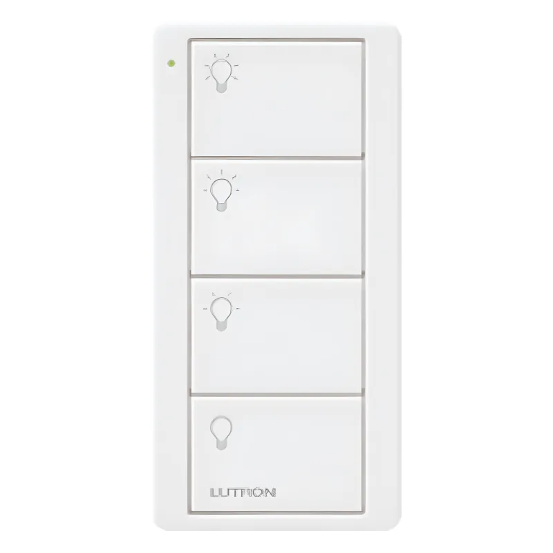 Control remoto inalámbrico Pico de 4 botones para 3 escenas de iluminación y apagado, batería de 10 años, para Caseta Wireless, RA2 Select, RadioRA y HomeWorks
