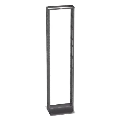 Rack de Dos Postes Estándar de 19 in, Rieles Numerados y Roscados #12-24, 6 in de Profundidad, Fabricado en Acero, 45 Unidades de Rack, Color Negro
