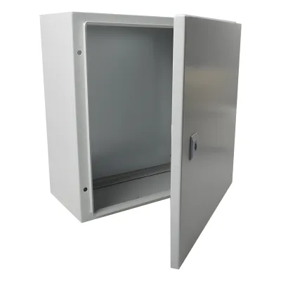 Gabinete de Acero IP66 Uso en Intemperie (400 x 400 x 200 mm) con Placa Trasera Interior de Metal y Compuerta Inferior Atornillable (Incluye Chapa y Llave T).