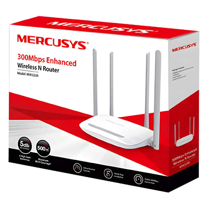 Router Inalámbrico N Mejorado / 2.4 GHz de 300 Mbps / 1 Puerto WAN 10/100 Mbps / 3 Puertos LAN 10/100 Mbps / 4 Antenas de 5 dBi
