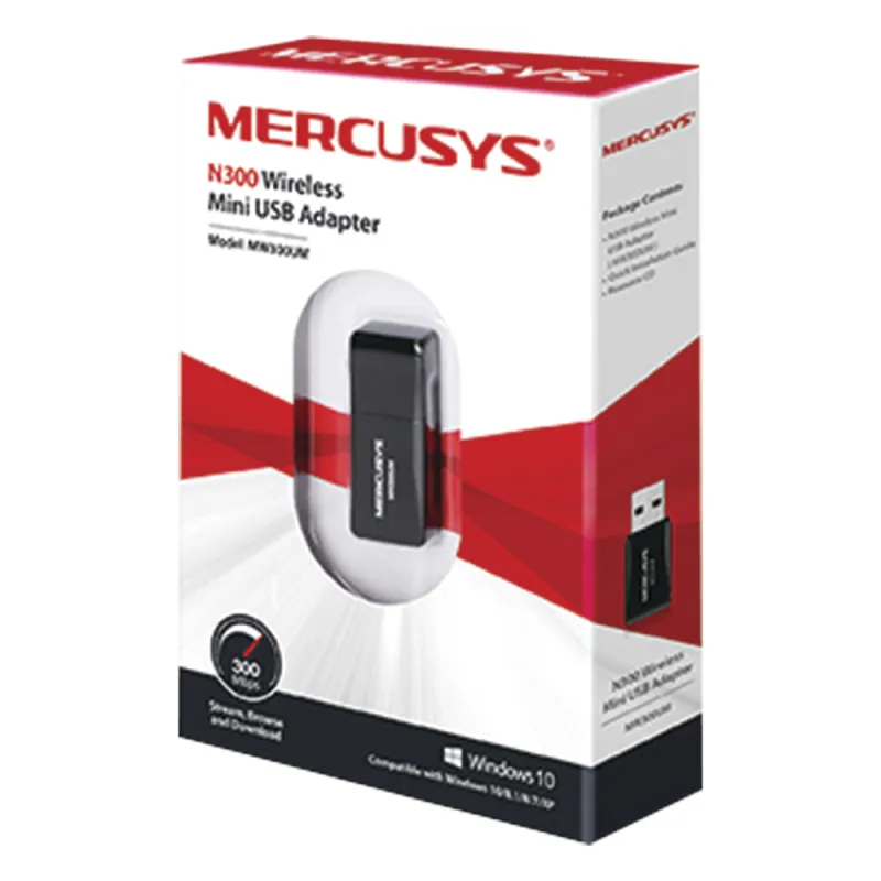 Adaptador Inalámbrico N / 300 Mbps 2.4 GHz / 2 antenas Internas / Diseño Portátil / Más comodo