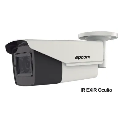 Bullet TURBOHD 4K (8Megapixeles) / Lente Mot. 2.7 a 13.5 mm / Potente IR EXIR de 80 mts / Exterior IP67 / 12 Vcc - 24 VCA / dWDR
