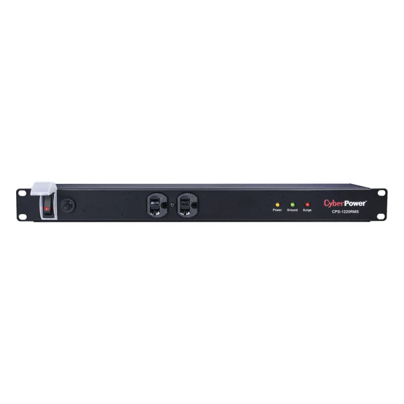 Supresor de Picos de 1800J En Rack Con 2 Tomas NEMA 5-20R y 10 NEMA 5-20R Traseras Con Circuit Breaker de 20A, Clavija NEMA 5-20P
