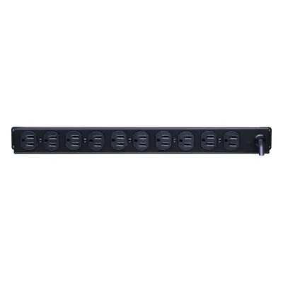 PDU Básico Para Distribución de Energía, Con 10 Tomas NEMA 5-15R Traseras, 1UR, 15 Amp, 120 Vca