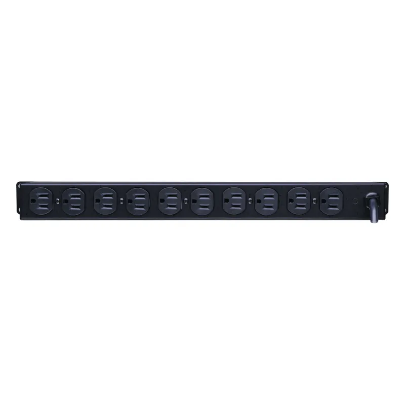 PDU Básico Para Distribución de Energía, Con 10 Tomas NEMA 5-15R Traseras, 1UR, 15 Amp, 120 Vca