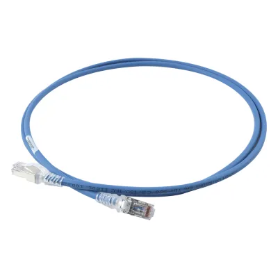 Patch Cord Skinny Cat6A Blindado S/FTP, 1.52 Metros (5 Pies), Diámetro Reducido 28 AWG, Color Azul