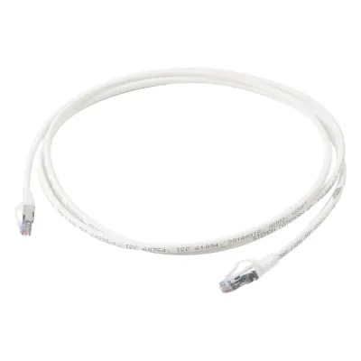 Patch Cord Skinny Cat6A Blindado S/FTP, 2.13 Metros (7 Pies), Diámetro Reducido 28 AWG, Color Blanco
