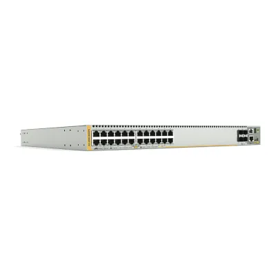 Switch PoE+ Stackeable Capa 3, 24 puertos 10/100/1000 Mbps + 4 puertos SFP+ 10 G y dos bahías hotswap PSU, Versión Federal