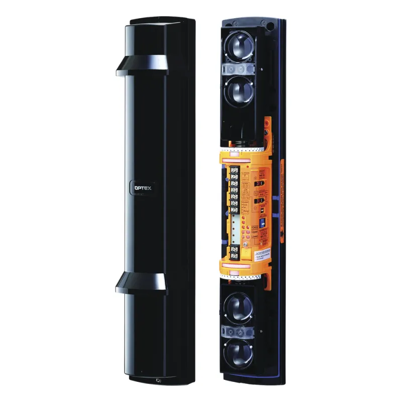 Barrera fotoelectrica de 60 metros 4 rayos 4 canales doble modulación y control de potencia del rayo
