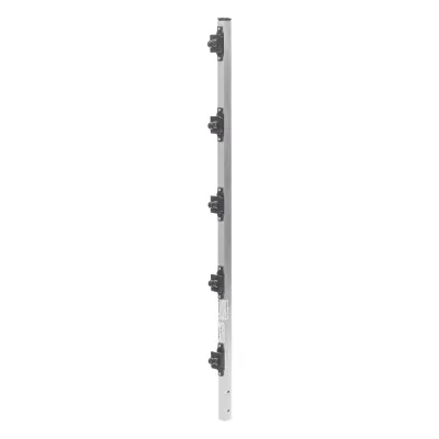 Poste de Paso de 1m para Cerca Electrificada de PTR Cuadrado de Aluminio de 1" de lado con 5 Aisladores Instalados.