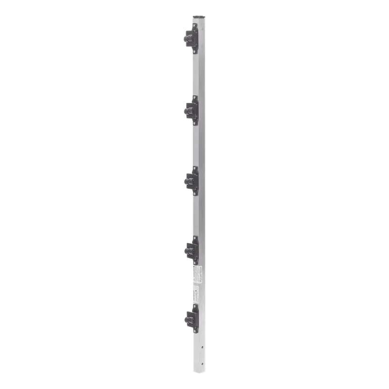 Poste de Paso de 1m para Cerca Electrificada de PTR Cuadrado de Aluminio de 1" de lado con 5 Aisladores Instalados.