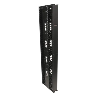 Organizador RouteIT Vertical Doble de 45UR, Fabricado en Acero Laminado en Frío 16AWG, 10in (254 mm) de Ancho