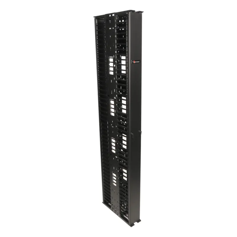 Organizador RouteIT Vertical Doble de 45UR, Fabricado en Acero Laminado en Frío 16AWG, 10in (254 mm) de Ancho
