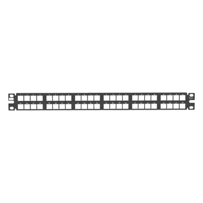Panel de Parcheo NetKey Modular de Alta Densidad, Keystone (Sin Conectores), Identificación con Etiqueta Adhesiva, de 48 Puertos en 1 UR