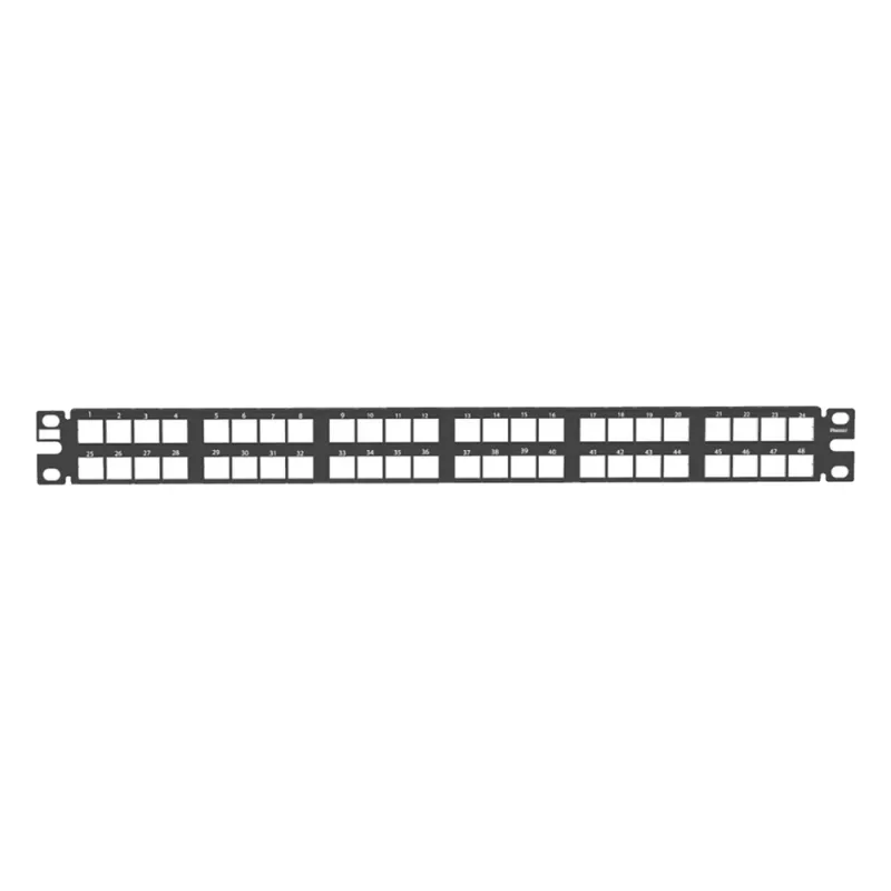 Panel de Parcheo NetKey Modular de Alta Densidad, Keystone (Sin Conectores), Identificación con Etiqueta Adhesiva, de 48 Puertos en 1 UR