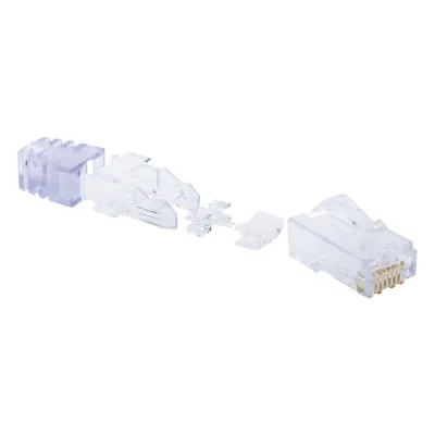 Plug RJ45 Cat6 de 5 Piezas, Para Cable UTP de Calibre 23-24 AWG, Chapado en Oro de 50 Micras, Paquete de 100 Piezas