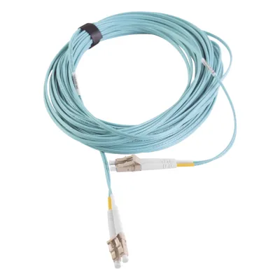 Jumper de Fibra Óptica Multimodo 50/125 XGLO OM3, LC-LC Duplex, OFNR, Color Aqua, 7 Metros (22.97 Pies)