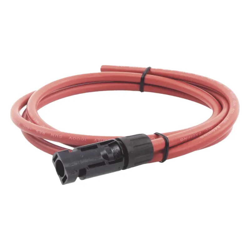 Cable Fotovoltaico, 1.5 m, Rojo, Calibre 10 AWG con Terminal MC4-M en un Extremo