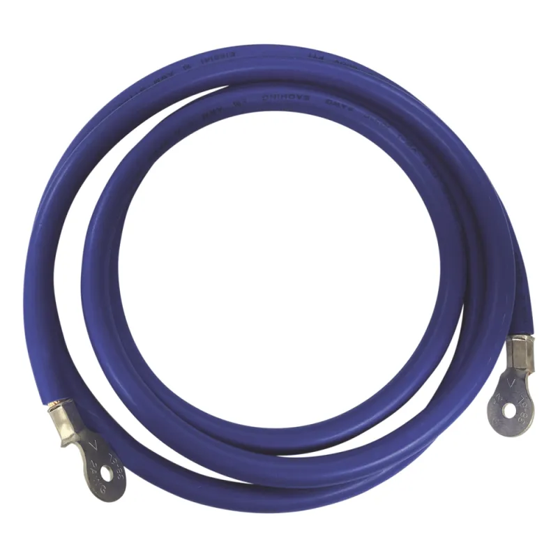 Cable para Baterías, 2.2 m Azul Calibre 2 AWG con Terminales de Ojo en Ambos Extremos