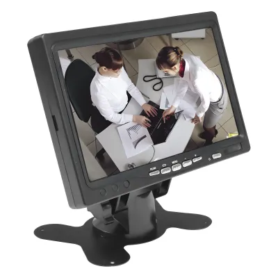 Monitor 7" TFT-LCD ideal para colocar en vehículos o DVR/NVR. Entradas de video HDMI, VGA y RCA (CVBS)