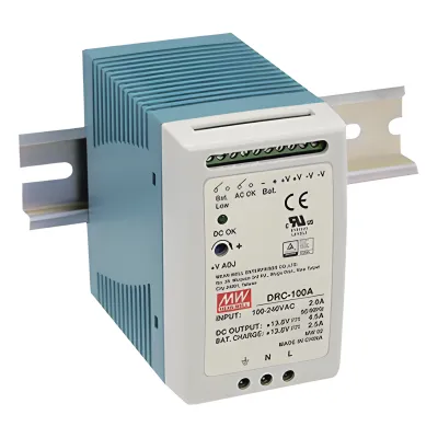 Fuente de poder Riel Din 12V, 100W con Cargador de Batería