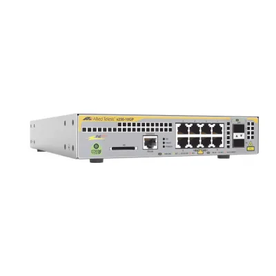Switch PoE+ Administrable Capa 3 D/8 Ptos 10/100/1000 + 2 SFP Incluye Montaje AT-RKMT-J14