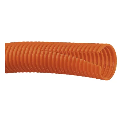 Tubo Corrugado Abierto para Protección de Cables, 1in (25.4 mm) de Diámetro, 30.5 m de Largo, Color Naranja