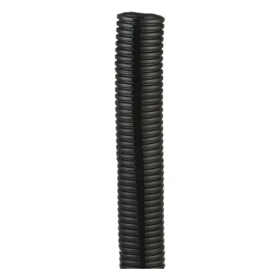 Tubo Corrugado Abierto para Protección de Cables, 1.25 in (31.8 mm) de Diámetro, 15.2 m de Largo, Color Negro