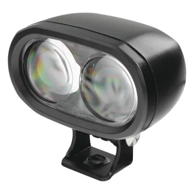 Luz LED de Advertencia Peatonal / Proyección de Punto Azul en Piso / 12-80 VCC / 1 A Máx / IP67 / Carcasa de Aluminio / Lente de Policarbonato / Para Montacargas y Vehículos Industriales
