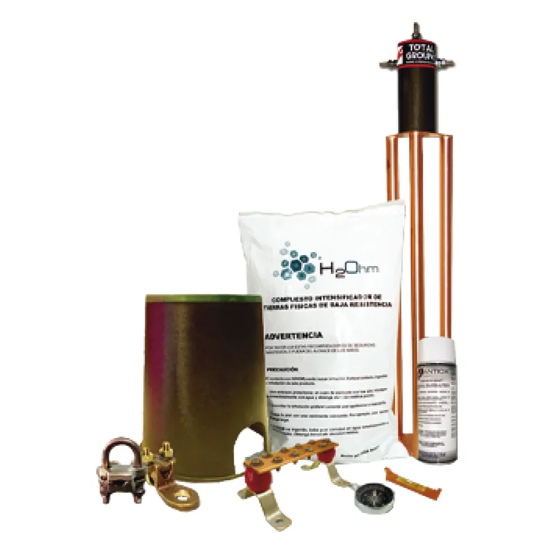 Kit de Tierra Física con Electrodo TG100AB y accesorios de instalación.