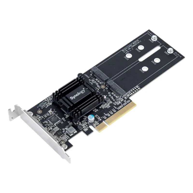 Tarjeta de Expansión M2D18 | PCIe 2.0 x8 | Compatible con NVMe y SATA SSD | 2 Ranuras M-key | Perfil Bajo y Altura Completa | Garantía de 3 Años.