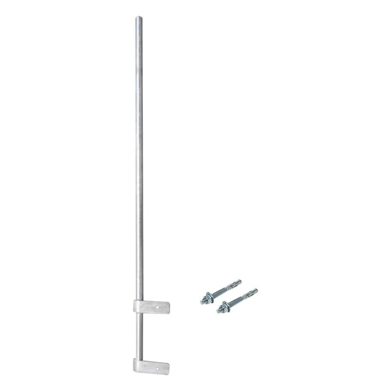 Mástil Liviano de Pared de 1.5 m (Diam. 1-1/4") con Cejas de Fijación Soldadas, ¡No se gira! Incluye Taquetes para instalación.