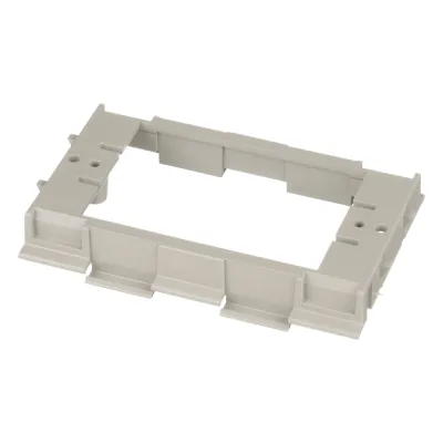 Soporte para Montaje de Faceplates en Canaleta T70, de PVC Rígido, Color Gris Internacional