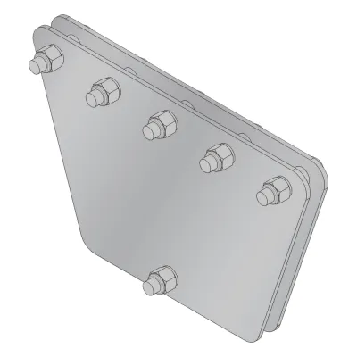 Placas igualadoras con tornillería y separadores, para 5 retenidas. Galvanizado en inmersión (30x30x50 cm).