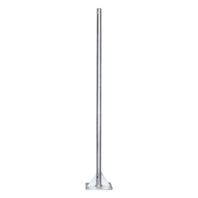 Mástil de 2 metros de 2" Diámetro, con Opresor, Base Soldada . Galvanizado por Inmersión en Caliente.