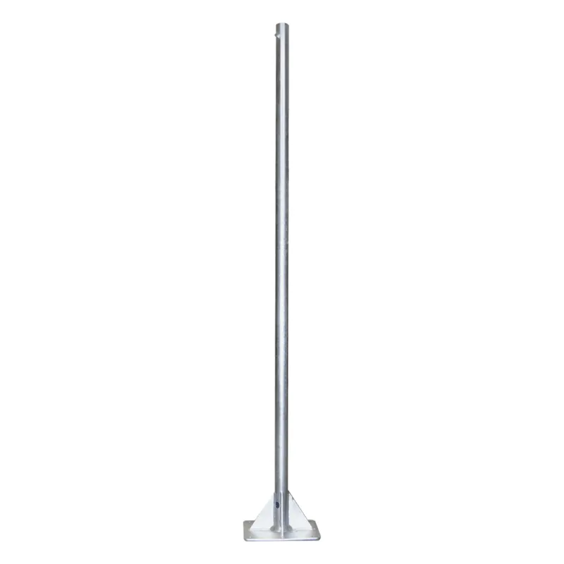 Mástil de 2 metros de 2" Diámetro, con Opresor, Base Soldada . Galvanizado por Inmersión en Caliente.