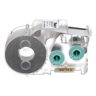 Casete de Etiquetas de Poliolefina de Cinta Continua, Tubo Termocontráctil, 8.6 mm de Ancho, 2.4 Metros (7.87 Pies) de Largo, Para Cables de 1.5 a 4.8 mm (18-12 AWG) de Diámetro, Color Blanco