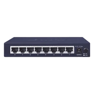 Switch de Escritorio No Administrable, 8 Puertos Gigabit 10/100/1000 Mbps, Tecnología de Ahorro de Energía de Hasta un 40%