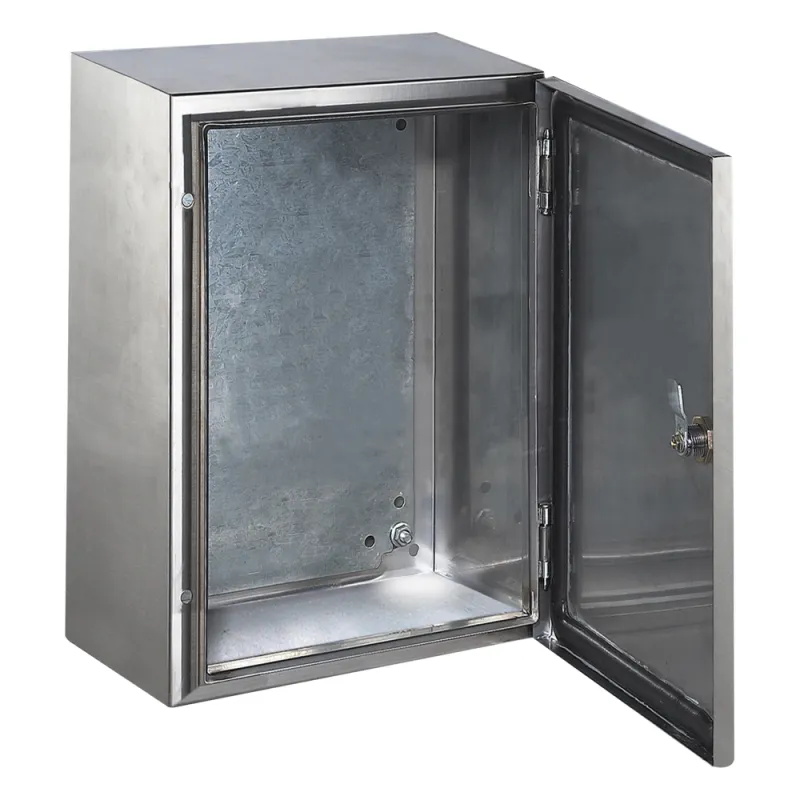 Gabinete de Acero Inoxidable IP66 Uso en Intemperie (300 x 400 x 200 mm) con Placa Interna Galvanizada.