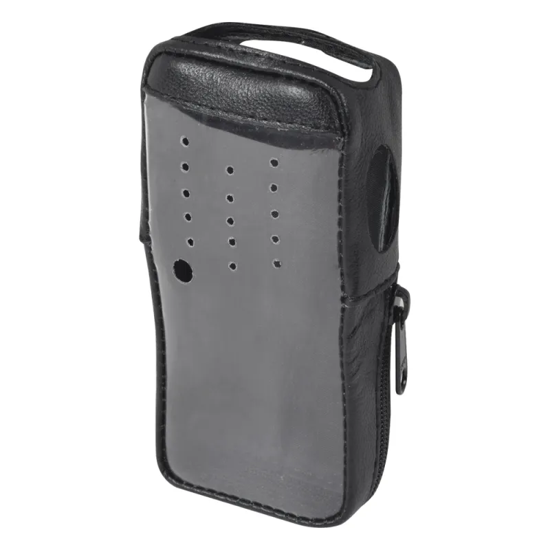 Funda para Radio Portátil / Piel Reforzada con Frente Transparente / Acceso Directo a PTT y Puerto de Accesorios / Para Kenwood TK-2000KV2 y TK-3000KV2