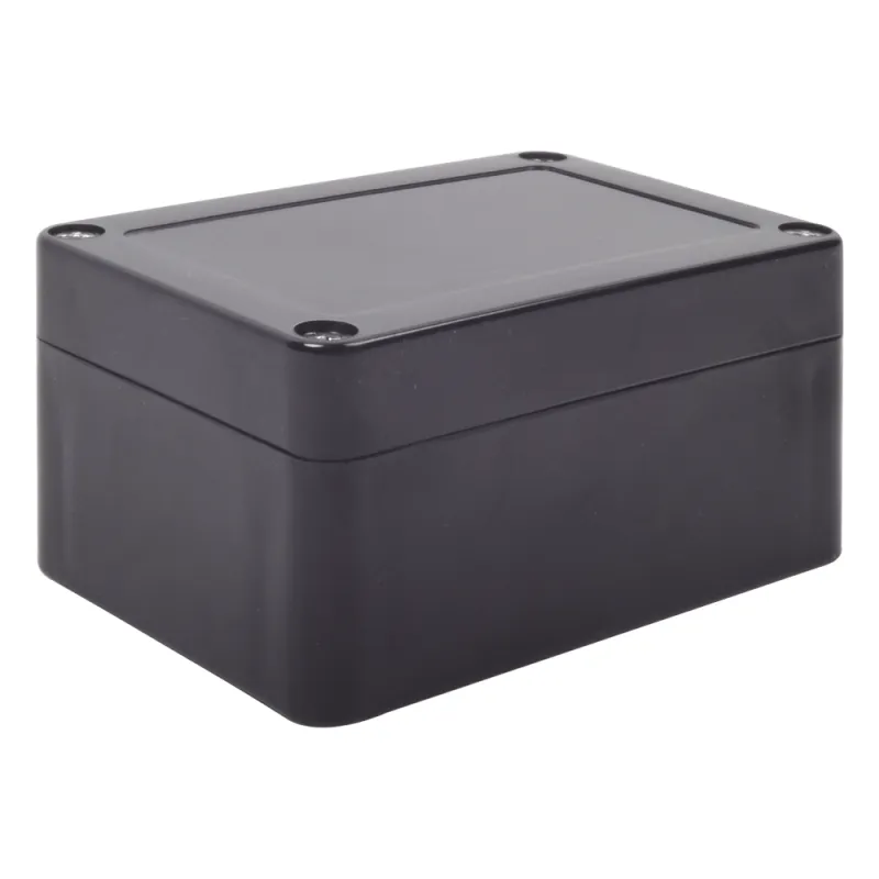 Gabinete Plástico Negro para Exterior (IP65) de 100 x 68 x 50 mm Cierre por Tornillos.