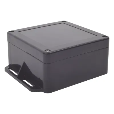Gabinete Plástico Negro para Exterior (IP65) de 120 x 120 x 60 mm Cierre por Tornillos.