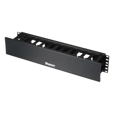 Organizador de Cables Horizontal PatchLink, Sencillo (Solo Frontal), Con Tapa Extendida, Para Rack de 19in, 2UR