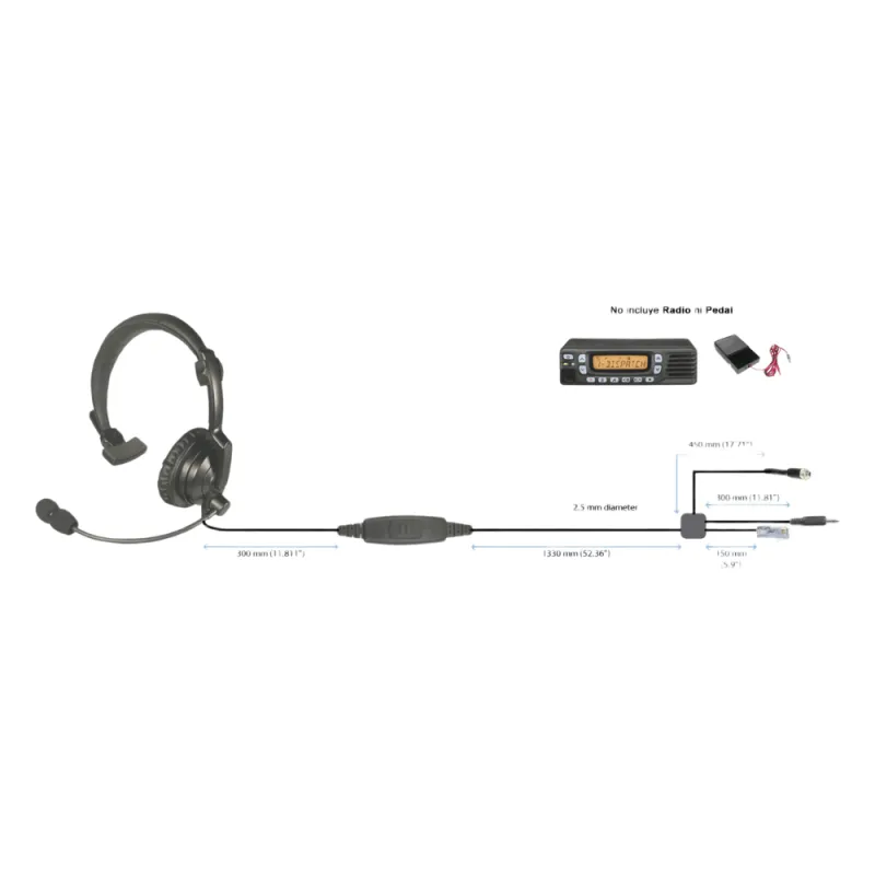 Auriculares acolchados ligeros para radios móviles Icom