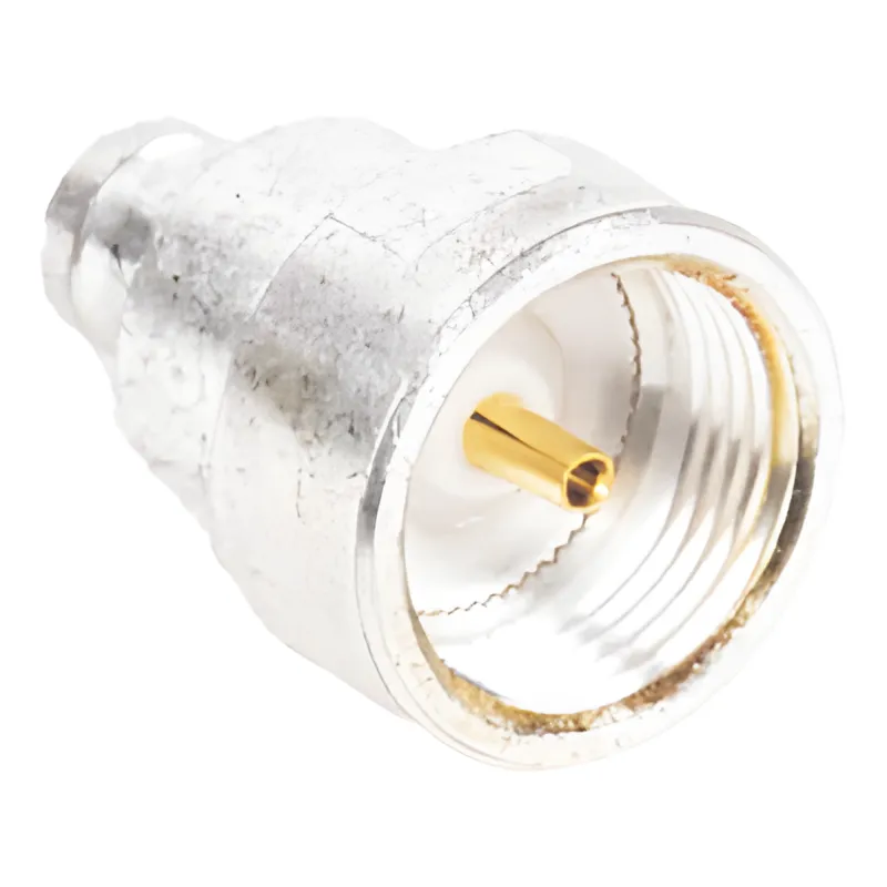 Adaptador UNIDAPT Hembra a Conector SMB Plug (Pin Hembra), Plata/ Oro/ Teflón.
