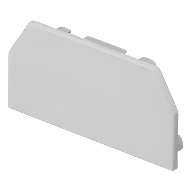 Tapa Final, para uso con canaleta T45, Material PVC Rígido, Color Blanco Mate