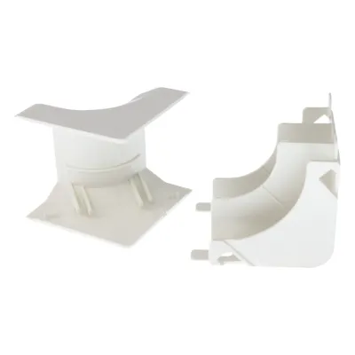 Esquinero interior, para uso con canaleta T45, Material PVC Rígido, Color Blanco Mate