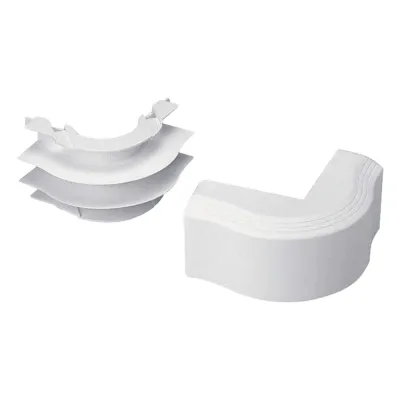 Esquinero exterior, para uso con canaleta T45, Material PVC Rígido, Color Blanco Mate