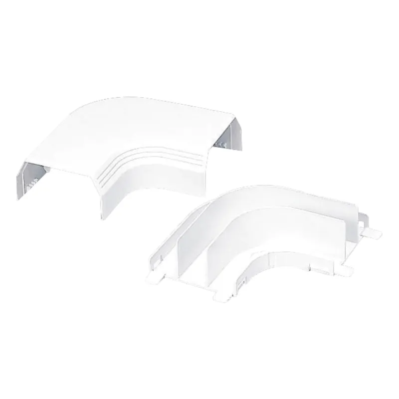 Curva de radio controlado, para uso con canaleta T45, Material PVC Rígido, Color Blanco Mate