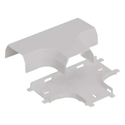 Accesorio en "T", para uso con canaleta T45, Material PVC Rígido, Color Blanco Mate